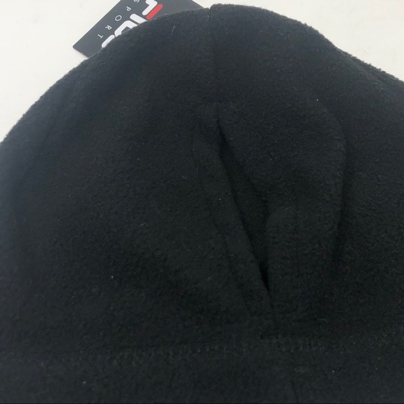 Fila Sport Black Fleece Beanie Ponytail Slit NWT - Picture 7 of 7